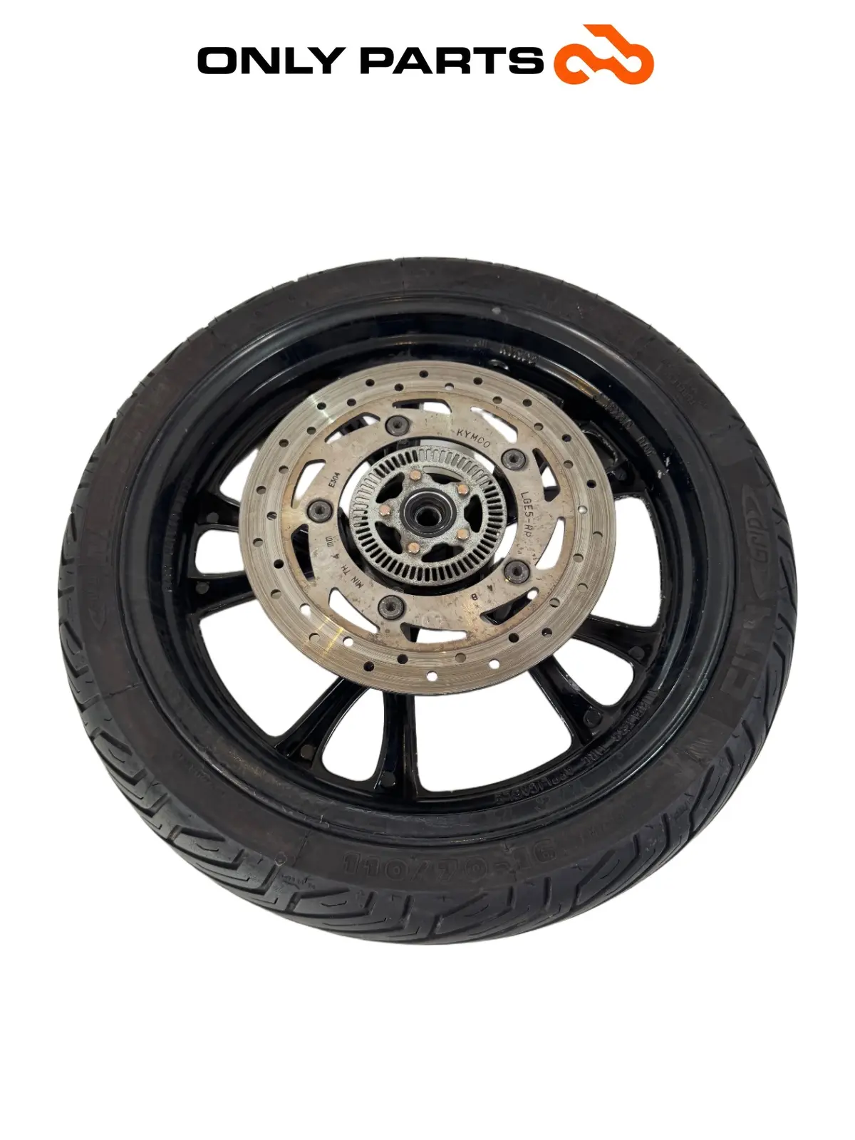 Gebrauchte Vorderradfelge mit Bremsscheibe und ABS-Ring Kymco People GTi 300 Kymco People GTi 300cc 2014 Bianco — echtes Foto 4