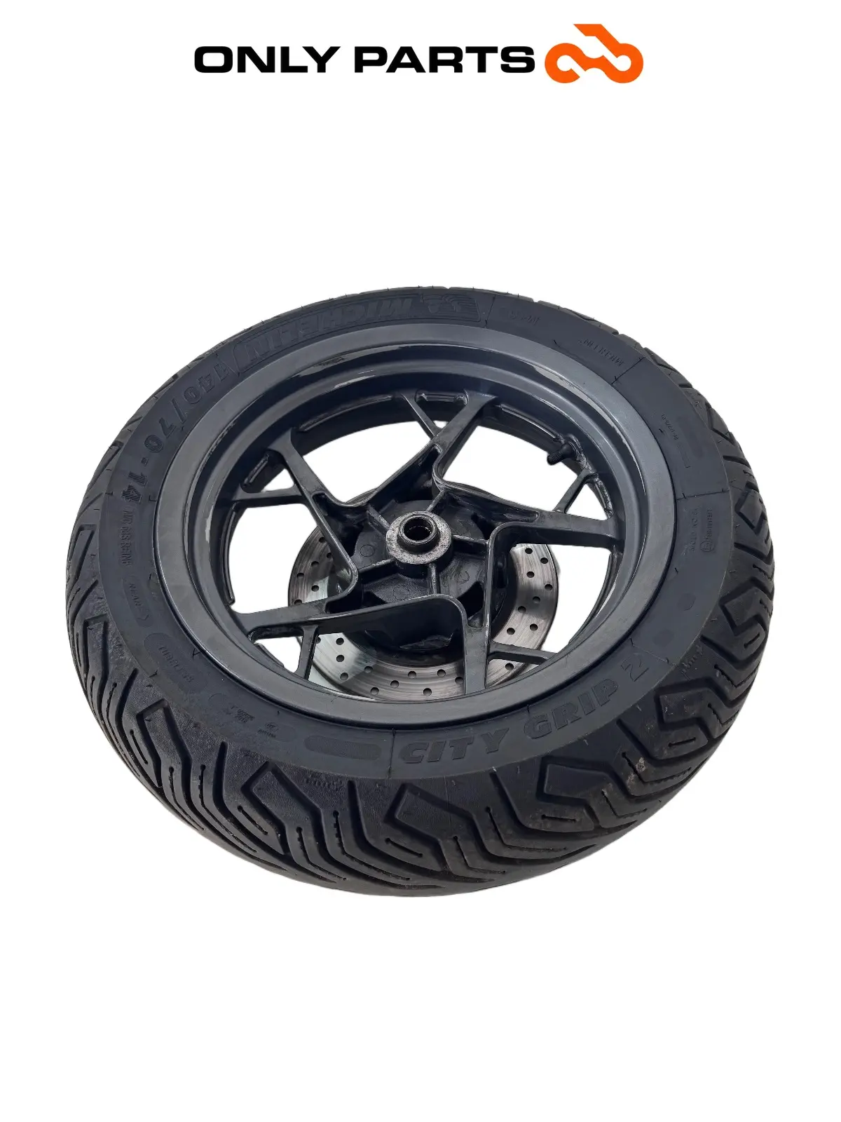 Gebrauchte Cerchio posteriore completo disco abs Yamaha X-max 125cc 2014 Grigio opaco — echtes Foto 4