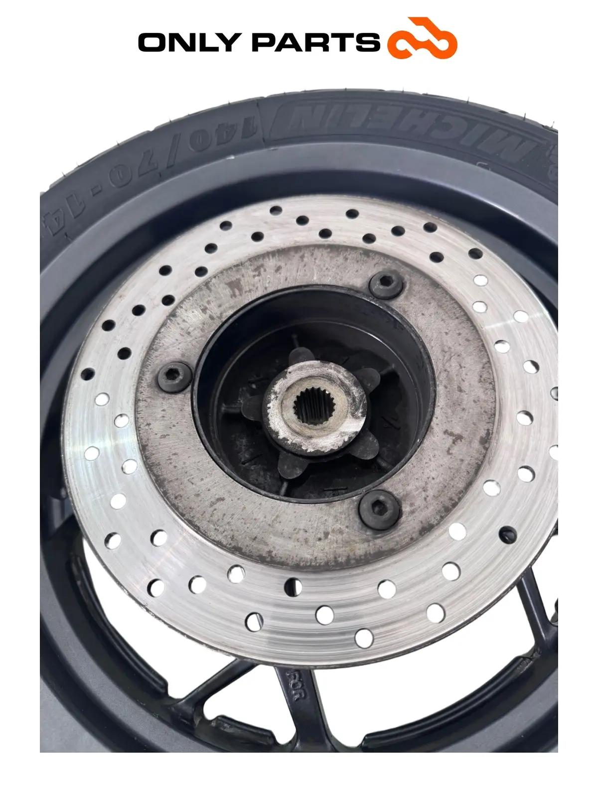Gebrauchte Cerchio posteriore completo disco abs Yamaha X-max 125cc 2014 Grigio opaco — echtes Foto 7