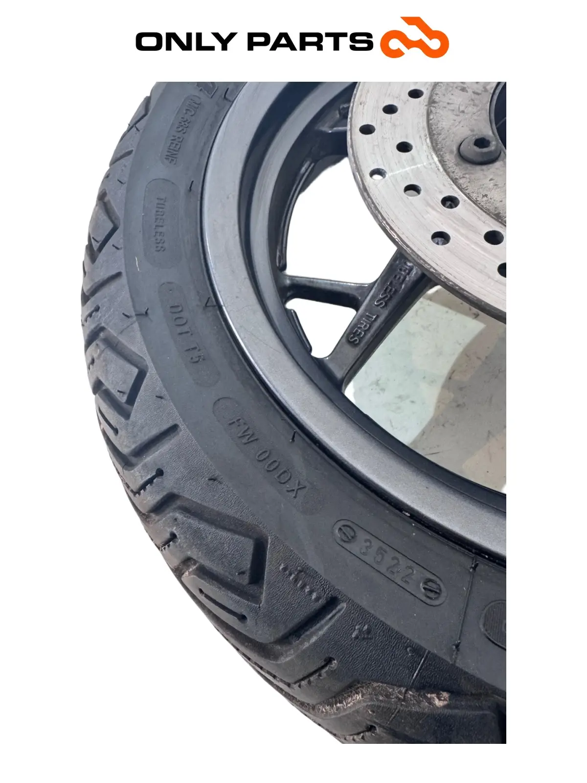 Gebrauchte Cerchio posteriore completo disco abs Yamaha X-max 125cc 2014 Grigio opaco — echtes Foto 8