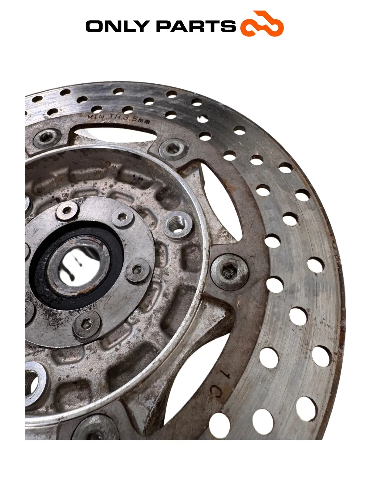 Disco freno anteriore SX + mozzo Quadro 350 S 2013 Nero usato — foto reale 5