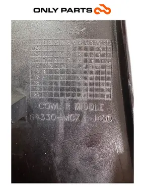 Gebrauchte Fianchetto laterale DX / cover radiatore Honda CB 500 F 500cc 2014 Nero — echtes Foto 11