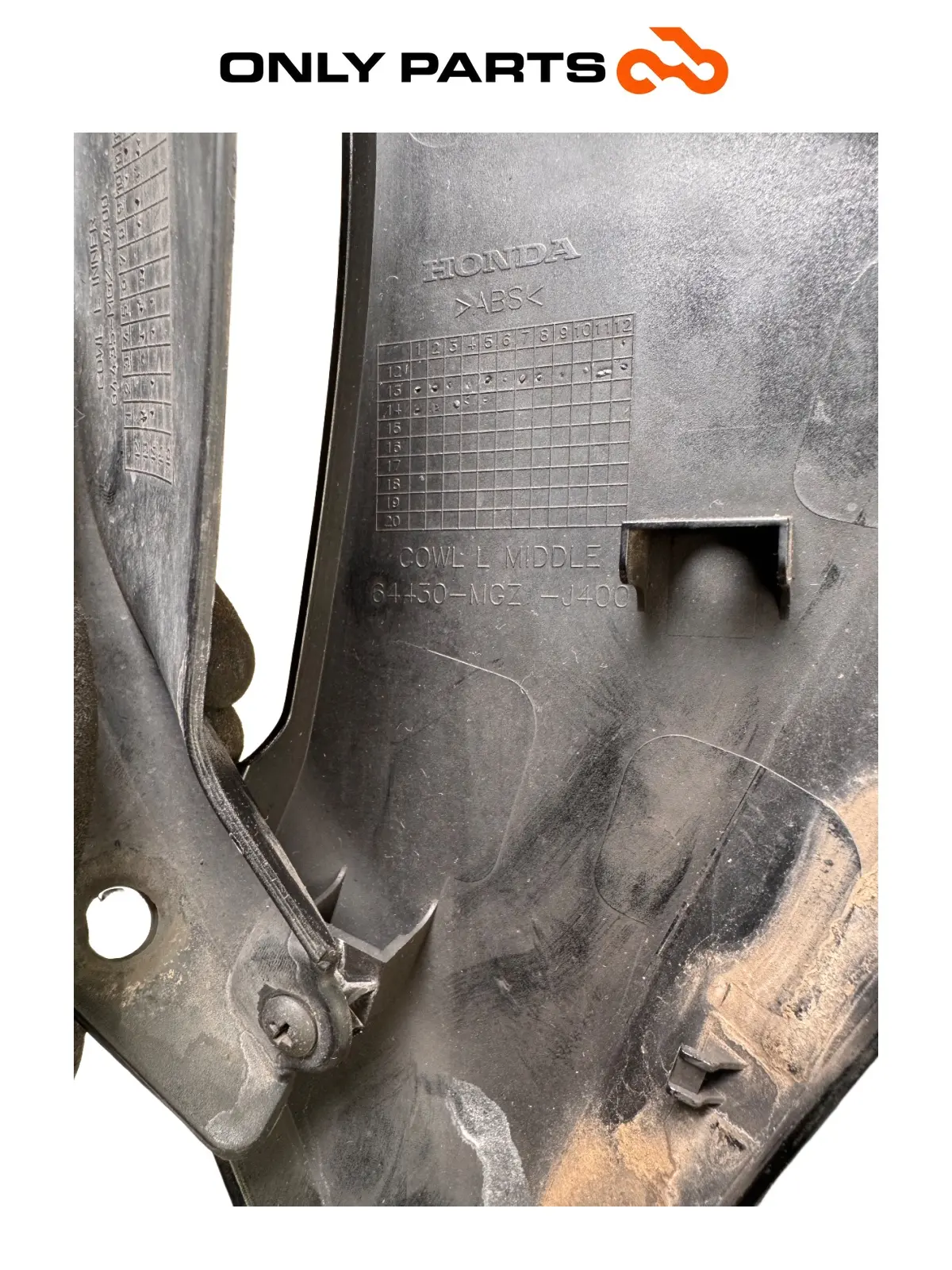 Gebrauchte Fianchetto laterale SX / cover radiatore Honda CB 500 F 500cc 2014 Nero — echtes Foto 7